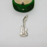 Large Nuvo Sterling Silver Electric Guitar Drop Pendant Vintage c1970