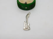 Large Nuvo Sterling Silver Electric Guitar Drop Pendant Vintage c1970