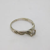 Sterling Silver Paste Set Twisted Band Dress Ring Vintage c1970 Size X