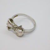 Sterling Silver Paste Set Bow Design Dress Ring Vintage c1970 Size T 1/2