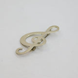 Sterling Silver Treble Clef Music Interest Pin Brooch Modern c1990