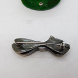 Sterling Silver Marcasite Set Ribbon Form Brooch Antique c1920 Art Deco