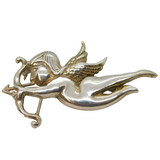 Sterling Silver Cupid Form Brooch Vintage c1970