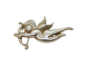 Sterling Silver Cupid Form Brooch Vintage c1970