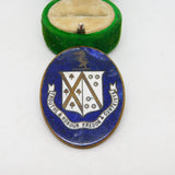 Victorian Gilt Metal & Colourful Enamel Heraldic Brooch Antique c1890