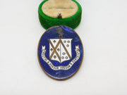 Victorian Gilt Metal & Colourful Enamel Heraldic Brooch Antique c1890