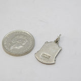 Sterling Silver Enamel Isle of Man Shield Charm Pendant Vintage c1970