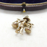 Sterling Silver Oriental Farmer Charm Pendant Vintage c1970