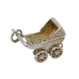 Sterling Silver Baby in the Pram Charm Pendant Vintage c1970