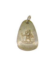 Sterling Silver Dog Tag Style St Christopher Charm Pendant Vintage 1979 London