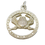 Sterling Silver Cancer the Crab Charm Pendant Vintage c1970