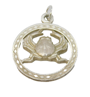 Sterling Silver Cancer the Crab Charm Pendant Vintage c1970