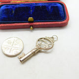 Sterling Silver Commemorative 21st Birthday Key Charm Pendant Vintage c1970