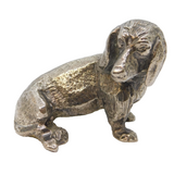 20th Century Cast Silver Plated Dachshund Dog Figurine Ornament Vintage