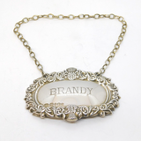Sterling Silver Thistle Pattern Brandy Decanter Label Vintage 2010 Birmingham