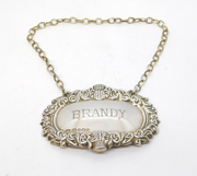 Sterling Silver Thistle Pattern Brandy Decanter Label Vintage 2010 Birmingham