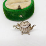 Sterling Silver Queen Anne Teapot Charm Pendant Vintage c1970