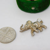 Sterling Silver Trunk Up Elephant Charm Pendant Vintage c1970