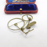 Gilt Metal Penny-Farthing Style Bicylcle Brooch or Pendant Antique c1930