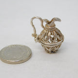 Sterling Silver Wine Jug Charm Pendant Vintage c1970