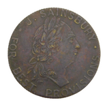 Victorian J. Sainsbury 'For the Best Provisions' Spade Guinea Token Antique