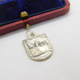Sterling Silver Travel Shield Montreux Charm Pendant Vintage c1970