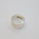 Sterling Silver Wide Plain Wedding Band Ring Vintage c1970 Size M 1/2