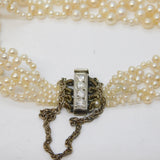 Boxed Art Deco 14ct White Gold & Diamond Set Natural Pearl Cuff Bracelet Antique