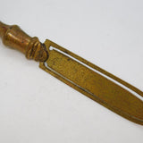 20th Century Gilt Metal & Blue Geode Set Eagle Claw Bookmark Antique