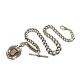 Victorian Chunky Sterling Silver Graduating Albert Watch Chain Antique 1896