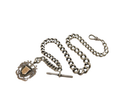 Victorian Chunky Sterling Silver Graduating Albert Watch Chain Antique 1896