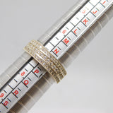 Sterling Silver Triple Row Paste Set Dress Band Ring Vintage c1970 Size O