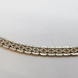 Sterling Silver Woven Pattern Chain Link Bracelet Vintage c1970s