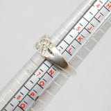 Sterling Silver Multi-Stone CZ Patterned Band Ring Vintage c1970 Size M