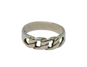 Sterling Silver Flat Curb Style Dress Band Ring Vintage c1970 Size L 1/2