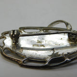 Australian Sterling Silver Abalone Set Floral Brooch Antique c1940s