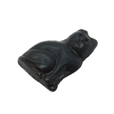 Czech Black Glass Christmas Cracker Cat Charm Antique c1920 Art Deco