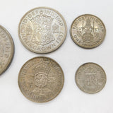King George VI .500 Silver 1937 Five-Piece Coin Set Antique Fine Condition