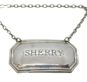 Sterling Silver Sherry Decanter Label Vintage 1973 Sheffield