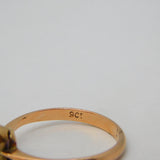 Edwardian 9ct Rose Gold & Oval-Cut Almandine Garnet Dress Ring Antique