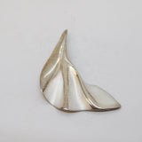 Sterling Silver Frosted Effect Leaf Form Drop Pendant Vintage c1970s