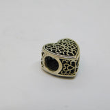 Sterling Silver PANDORA Cutwork Heart Charm Bead Vintage c2000