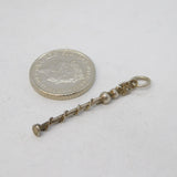 Sterling Silver Royal Staff Sceptre Charm Pendant Vintage c1970