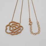 Rose Gold on Sterling Silver Spinel Set Floral Pendant Necklace Vintage