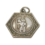 Sterling Silver St Christopher Travel Charm Pendant Vintage c1970
