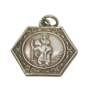 Sterling Silver St Christopher Travel Charm Pendant Vintage c1970