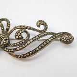 20th Century 800 Silver Marcasite Set Floral Spray Brooch Antique c1920