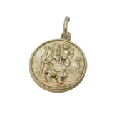 Sterling Silver St Christopher Travel Charm Pendant Vintage c1970s