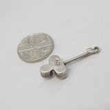 Sterling Silver Pearl Set Floral Drop Charm Pendant Vintage c1970