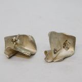 Studio Sterling Silver & Gold Modernist Stud Earrings Vintage c1990s